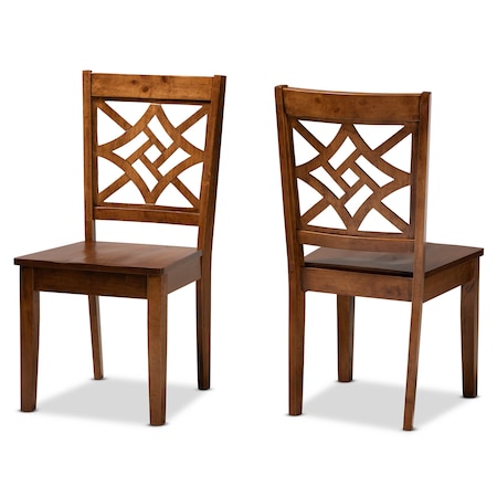 Baxton Studio Nicolette Modern and Contemporary Walnut Brown Finished Wood 2-Piece Dining Chair Set 179-11388-Zoro